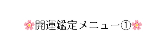 開運鑑定メニュー