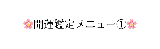 開運鑑定メニュー