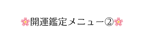 開運鑑定メニュー